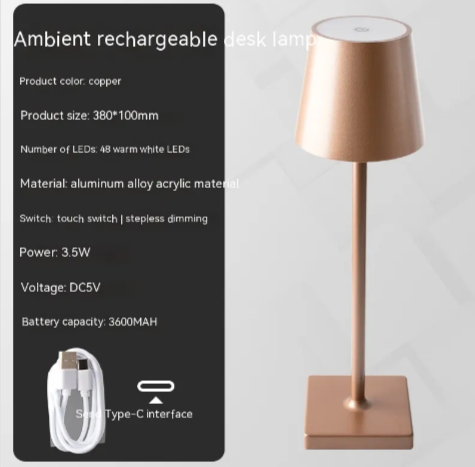 Rechargeable Table Lamp with Touch Dimming