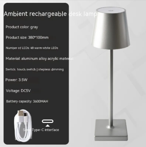 Rechargeable Table Lamp with Touch Dimming